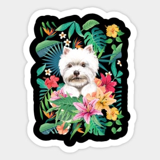 Tropical Westie West Highland white terrier Puppy Sticker